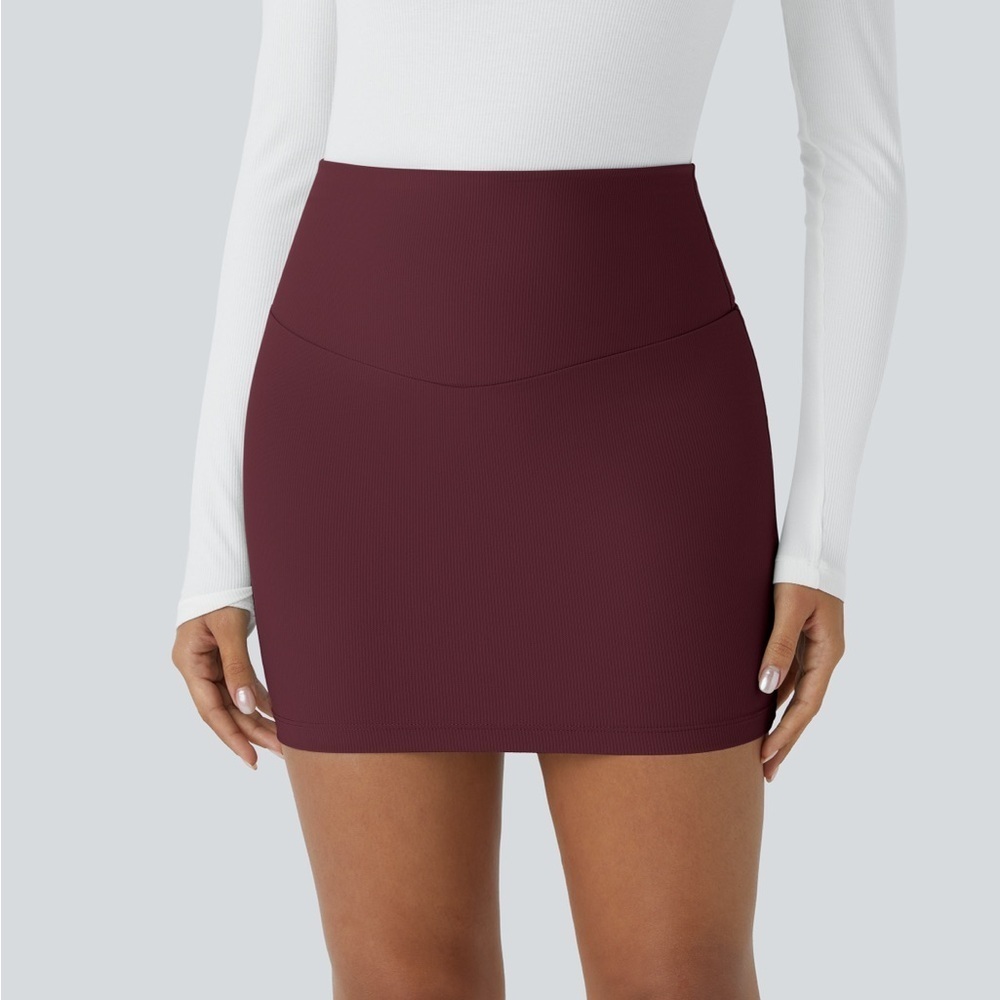 Halara Patitoff Flow High Waisted 2-in-1 Bodycon Mini Skirt XL NWT